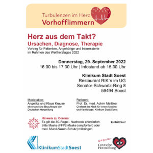 Plakat Weltherztag 2022 im KlinikumStadtSoest