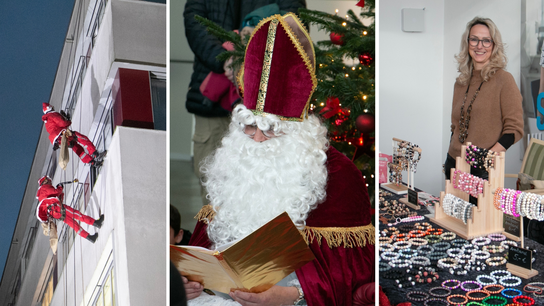 Weihnachtsmarkt Nikolaus Höhenretteraktion im CKS West Weihnachtsmarkt Nikolaus Höhenretteraktion im CKS West